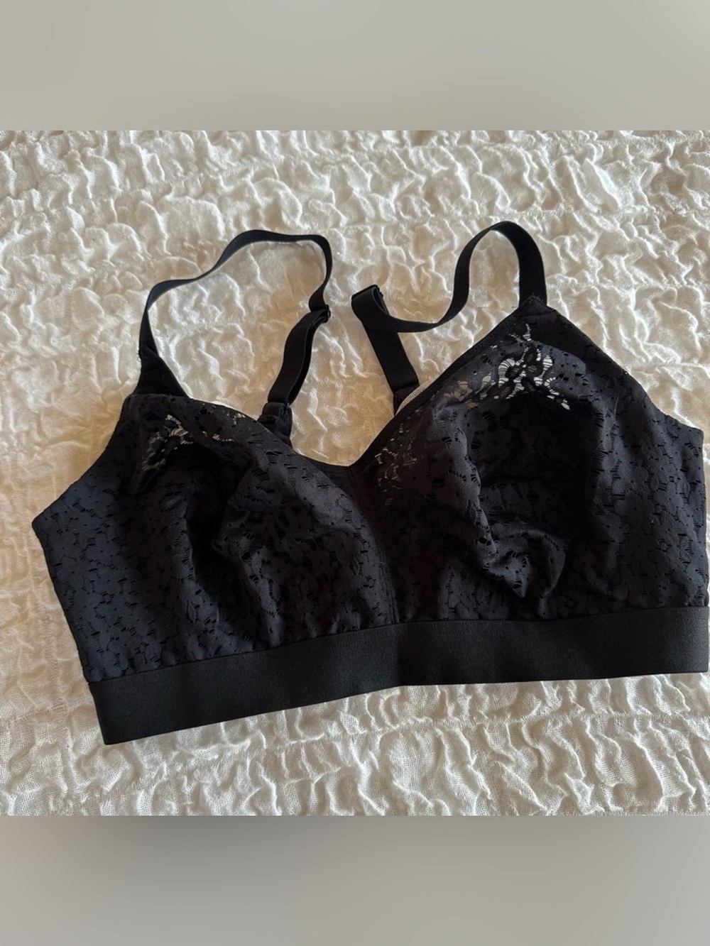 Chantelle Norah Wirefree Bra 34DD Black Lace Comfort Support 90E - Picture 2 of 4